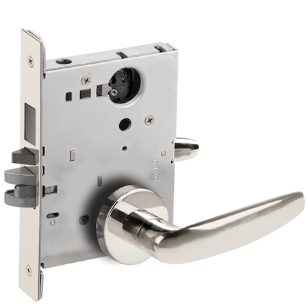 Schlage Storeroom Mortise Lock with Deadbolt, 07A Design, Less Cylinder, Bright Chrome L9480L 07A 625